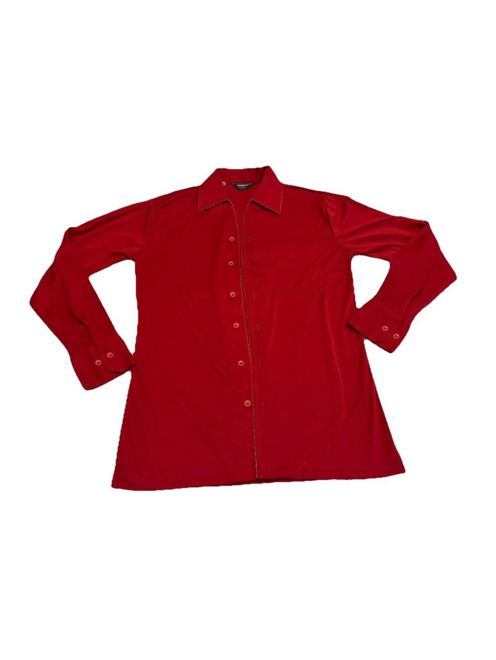 Women’s Campus Studio One Red Button Down Long Sleeve Shirt Size Small